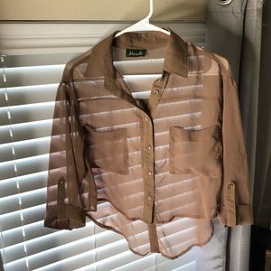 Maude brown button up shirt